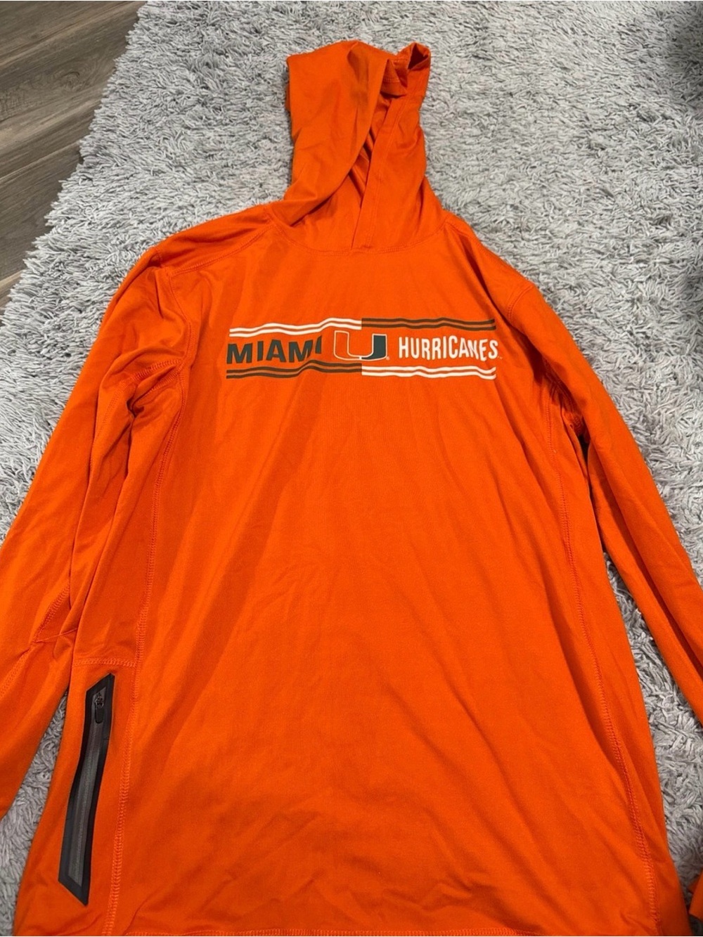 Stadium Athletics Miami Hurricanes Orange Hooded Shirt Jacket